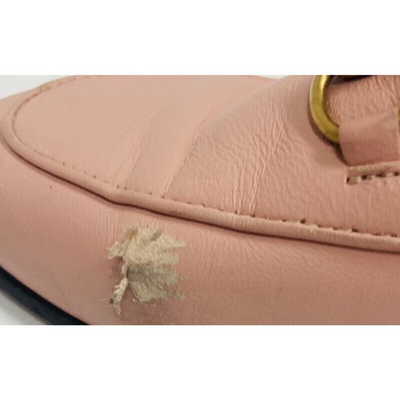 GUCCI Pink Leather Loafers Brixton Horsebit Accent Shoes Flats Size 35 US 5 - Picture 8 of 9